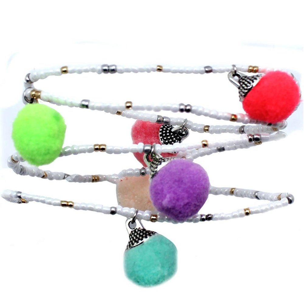 Gem Jam Pom Pom Wrap Bracelet